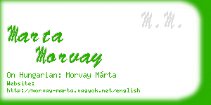 marta morvay business card